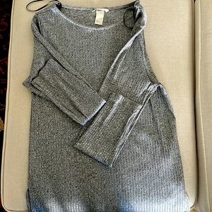Silver grey long sleeve top